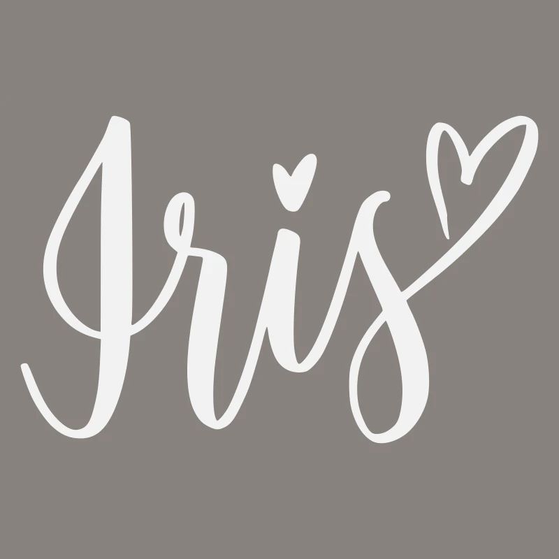 Lettrage en forme de cœur d’iris