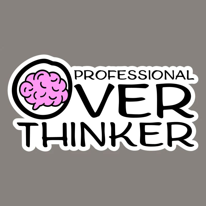 Professional Overthinker Funny Brooding Anxiety Logo