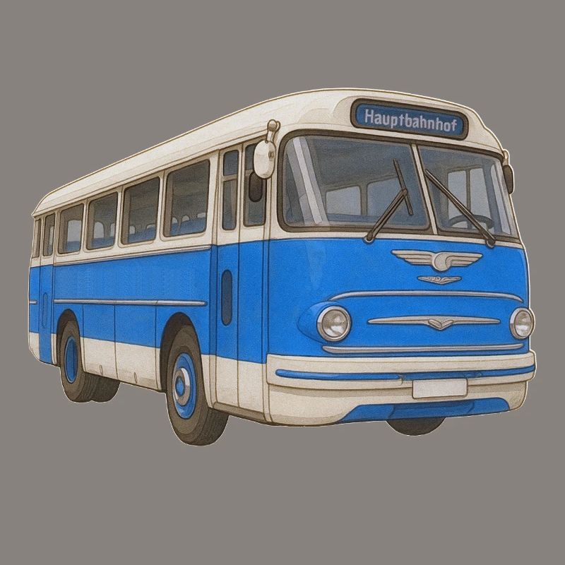 Alter blauer Bus