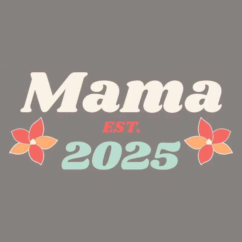 Mama Est 2025 Ich werde Mutter Retro Style