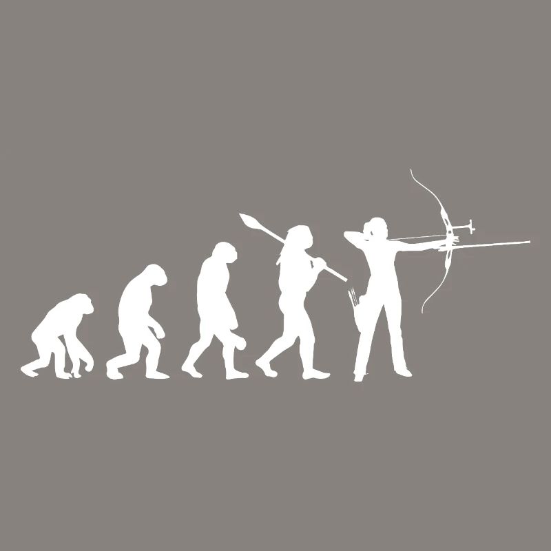 Evolution der Bogenschießfrau Bogenjägerin Sportgeschenk
