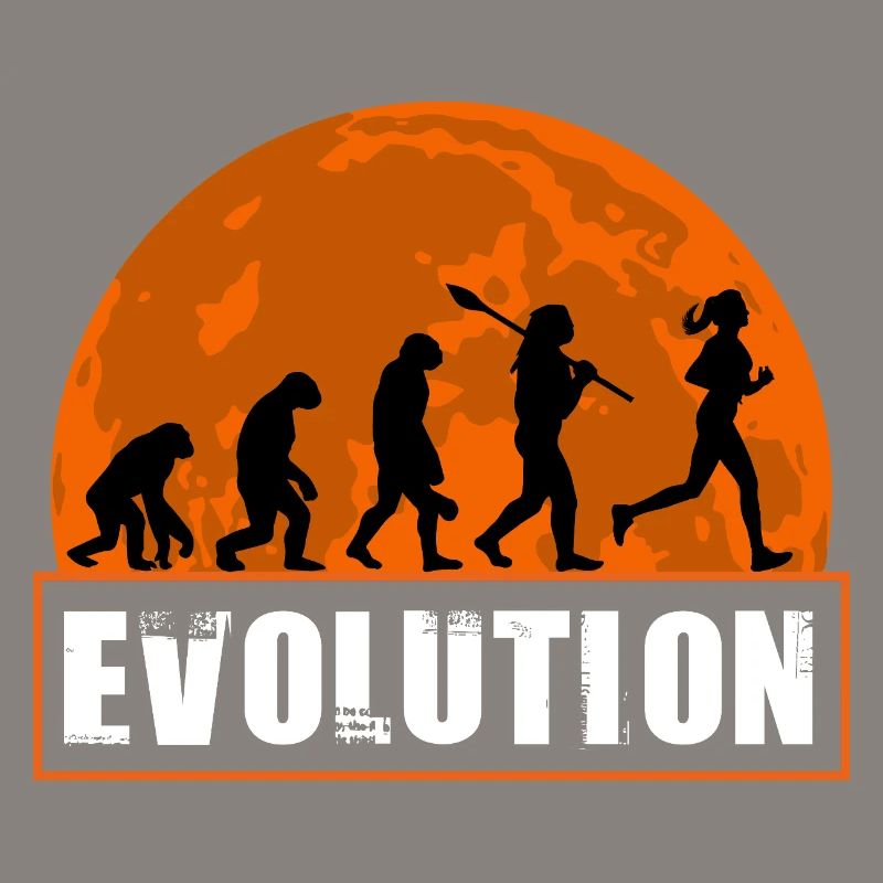 Running Evolution Running Girl Marathon Runner