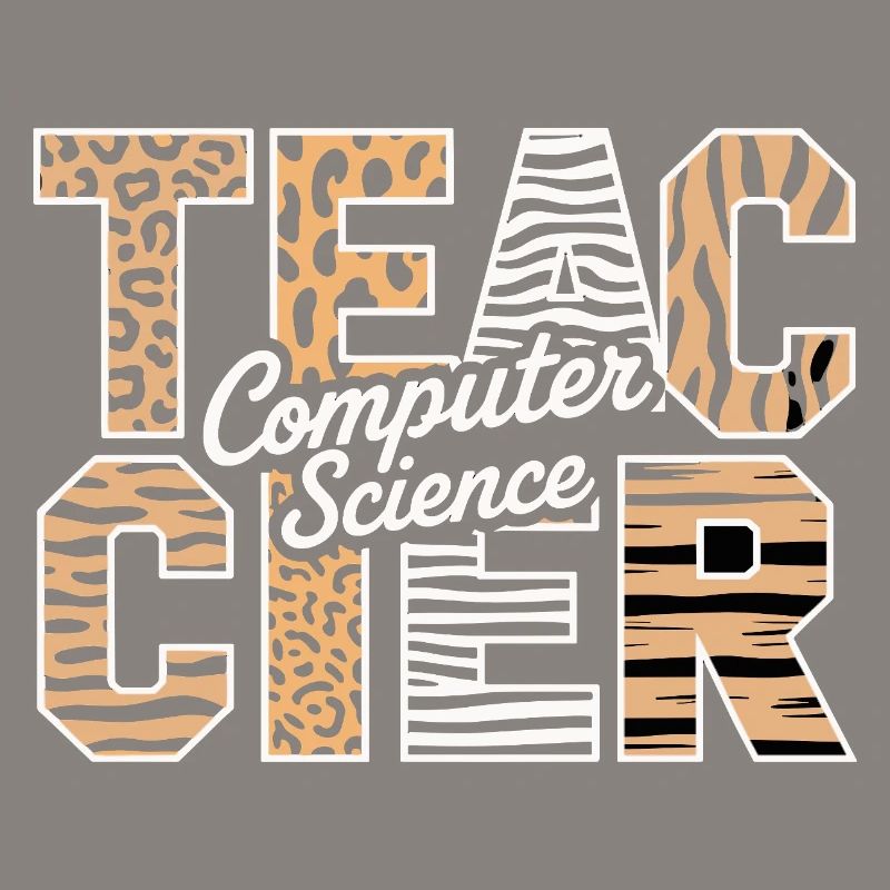 Computer Science Lehrer Tiermuster Stil