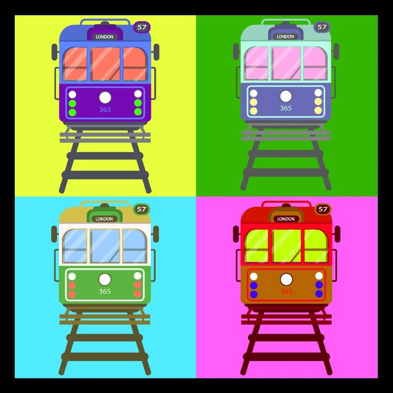 Tram, Straßenbahn Pop Art