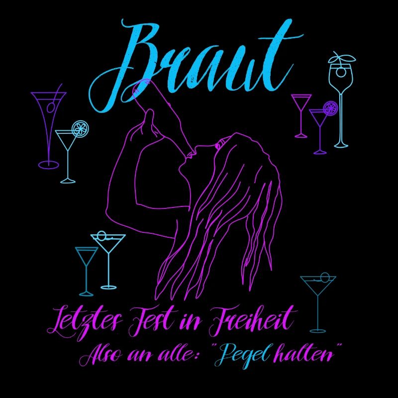 Braut JGA Line Art lustiger Spruch