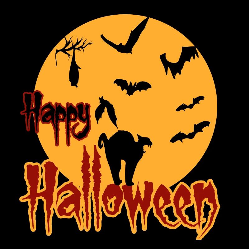 Joyeux chat de lune d’Halloween