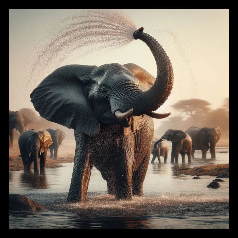 Éléphants dans la jungle