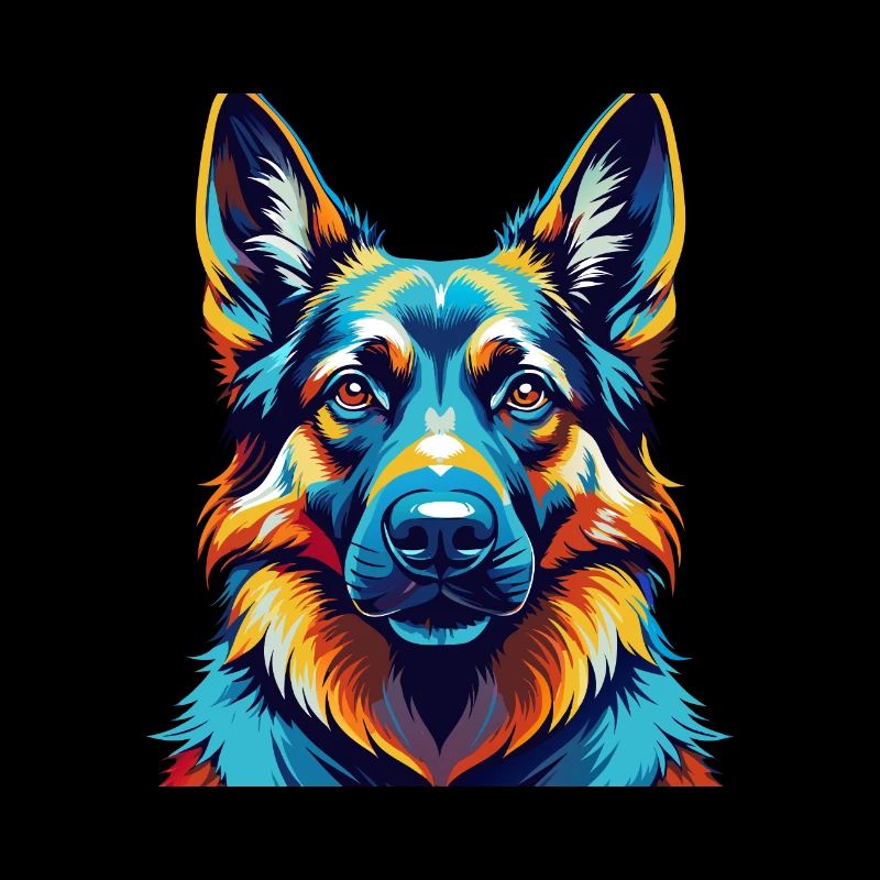 Deutscher Schäferhund Rasse Bunte Karikatur Kawaii