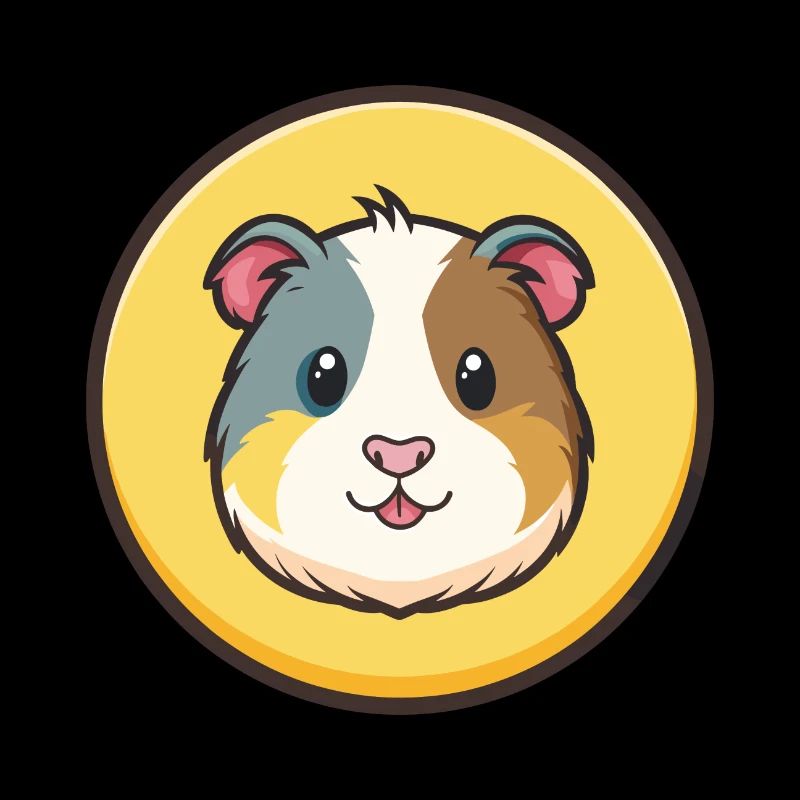 Cochon d’Inde Kawaii Dessin animé Personnage Visage d’animal