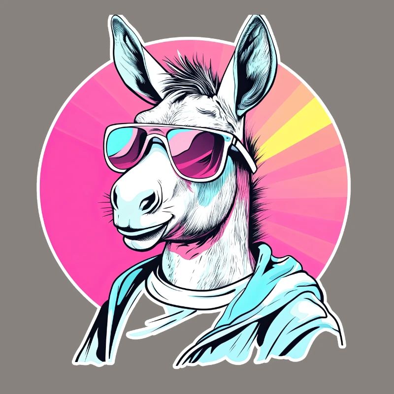 Sweat à capuche Pull Town Art avec lunettes de soleil