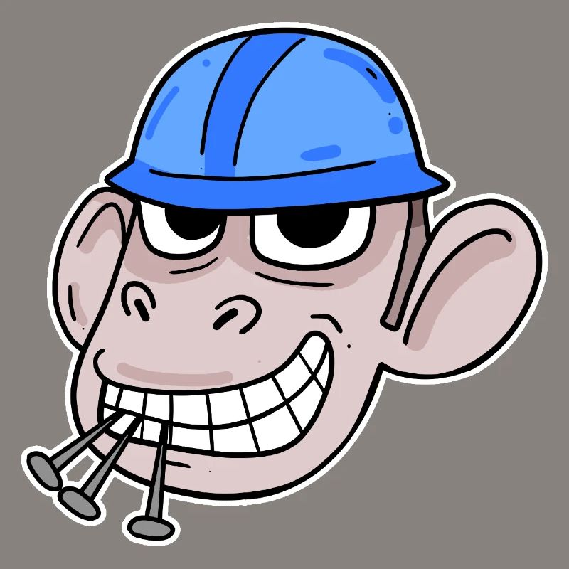 Monkey Construction Site Construction Worker