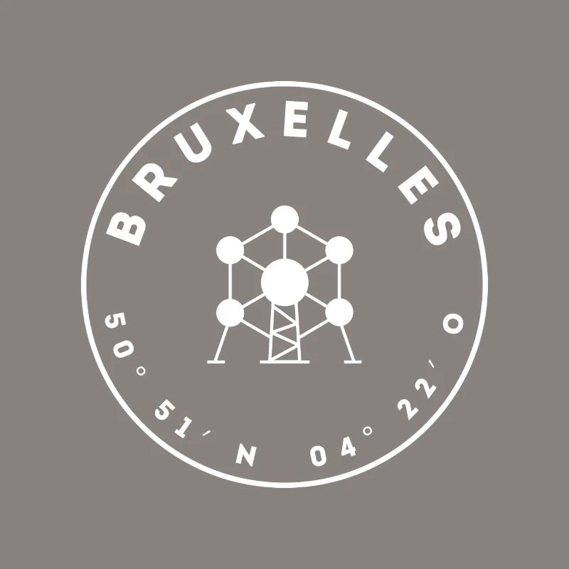 Brussels with Atomium and coordinates