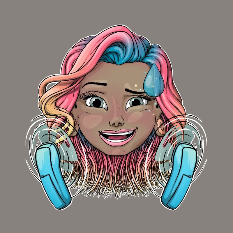 Buntes warmes Mädchen mit Fächern