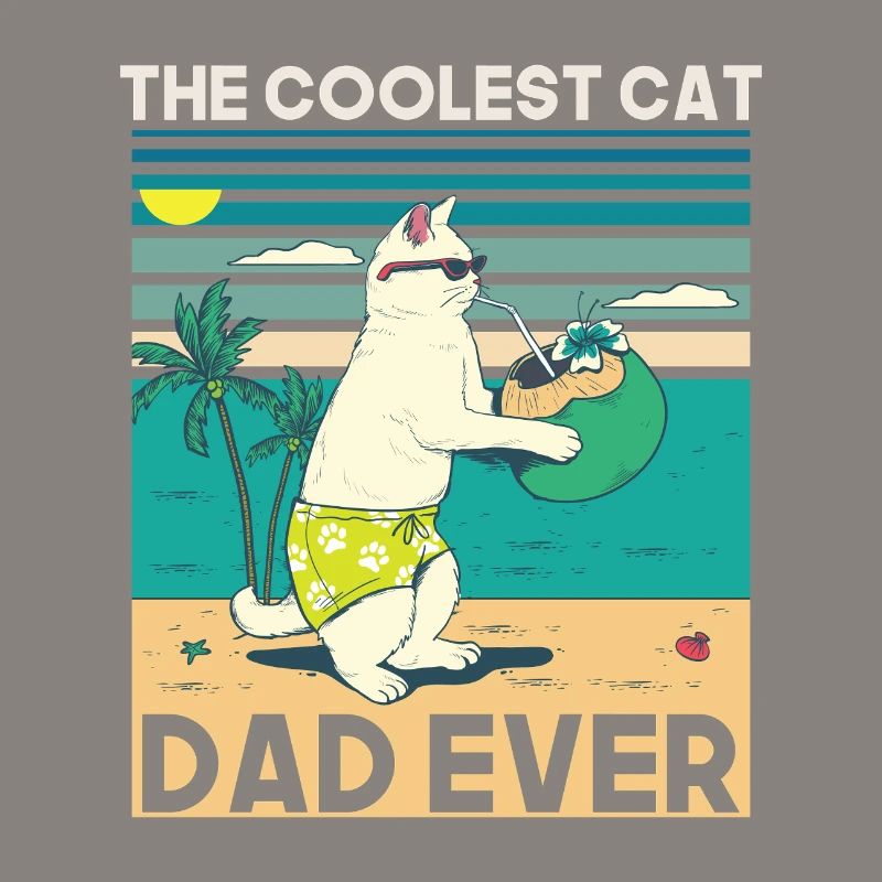 Conception de plage de papa chat cool