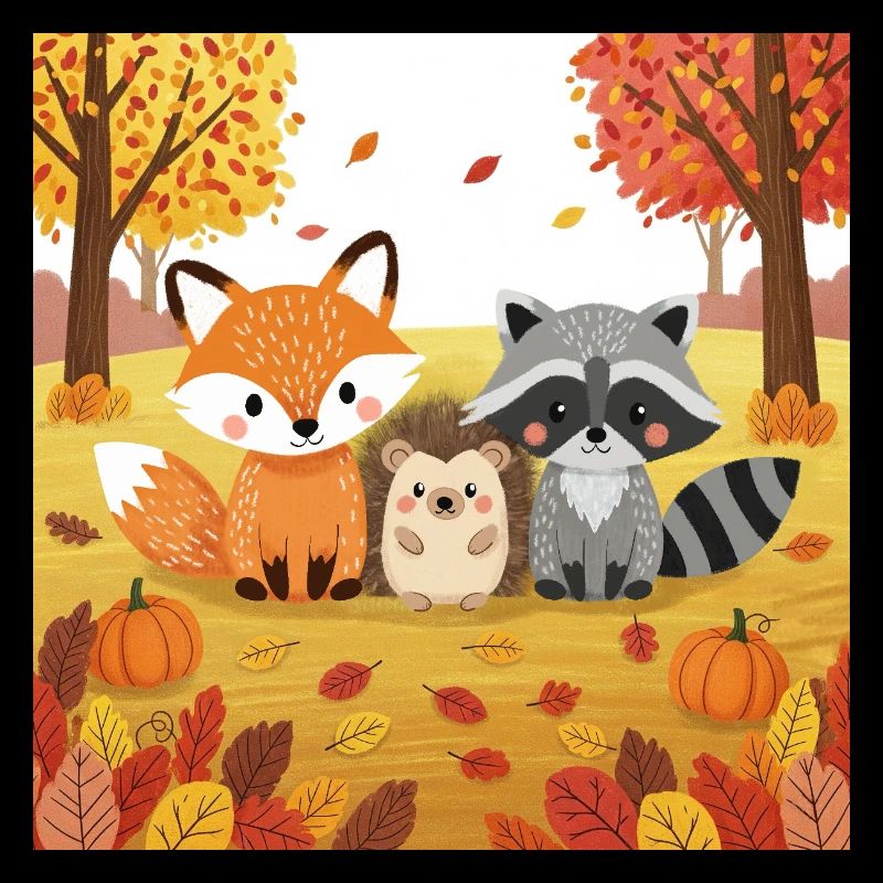 Illustration d’animaux de la forêt automnale