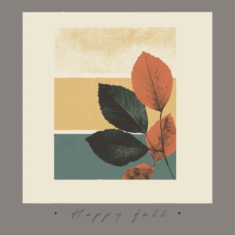 Autumn Leaf Block Collage