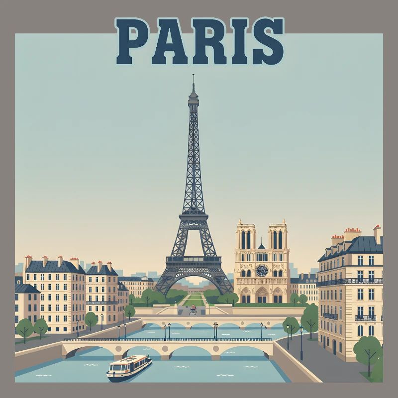 Imprimé Eiffel de la Skyline de Paris