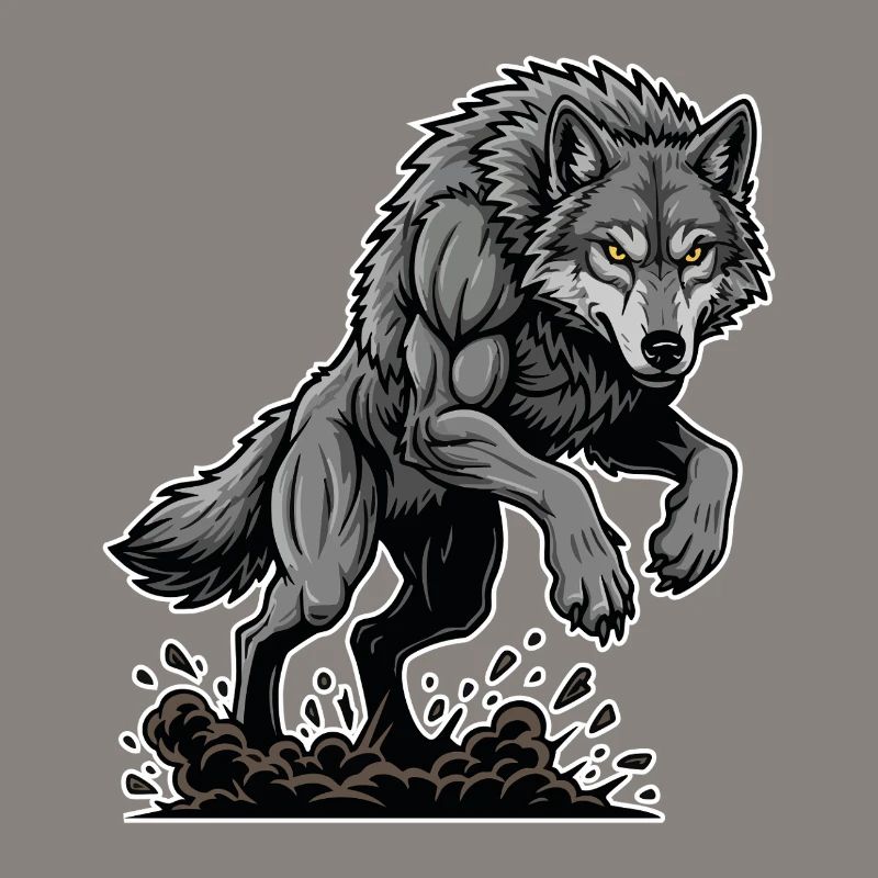 Werwolf Mighty Racing Maskottchen Wolf