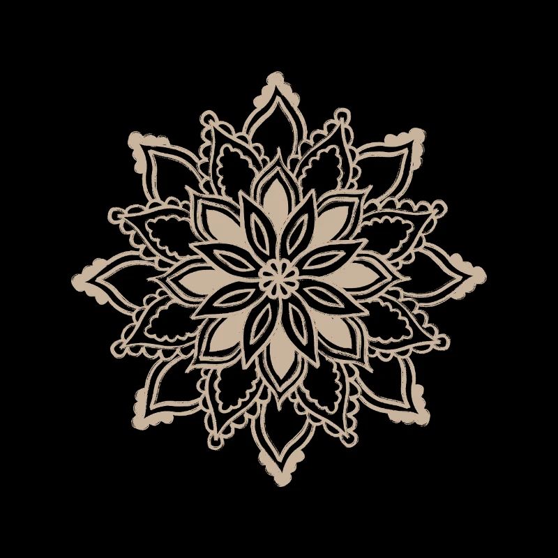 Beige Mandala Lace Pattern