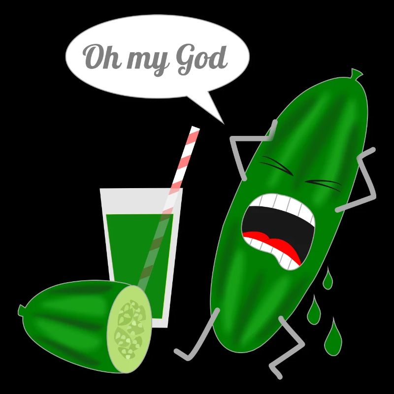 Humorous cucumber design with scream