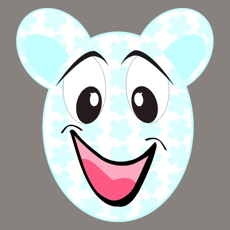 Smiling bear with floral pattern