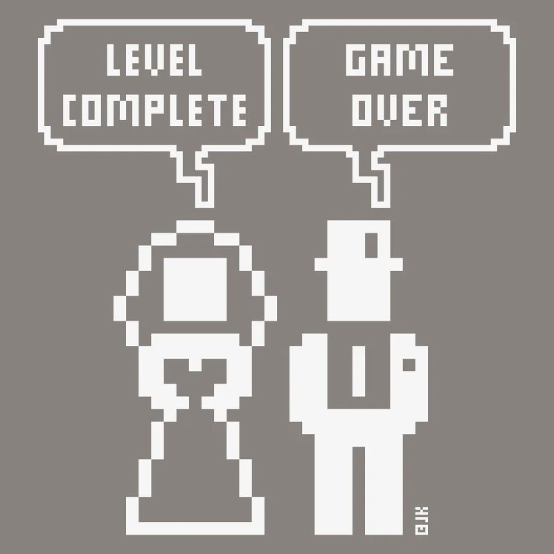 Level Complete – Game Over (JGA / Pixel / Bold W)