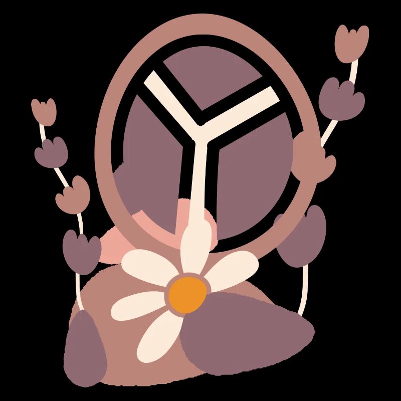 Signe de paix avec fleur