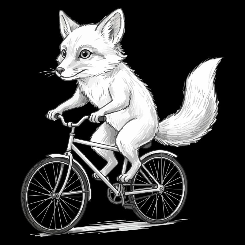 Sketch cycliste Fox à vélo