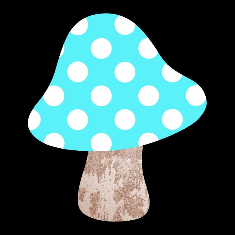 Mushroom Light Blue Dots Points Lucky Nursery Woodland