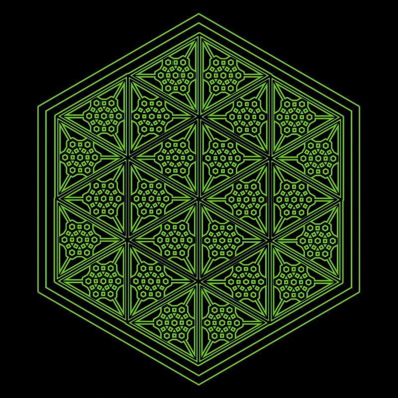 Geometric Hexagon Pattern Yoga Goa Psytrance