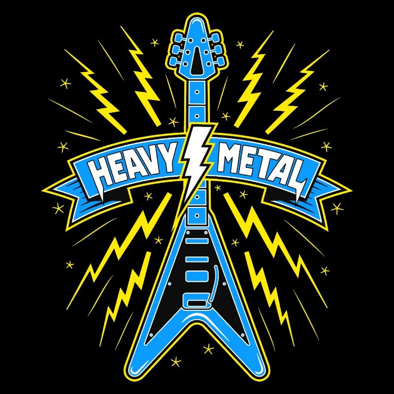 Heavy Metal Banner mit E-Gitarre