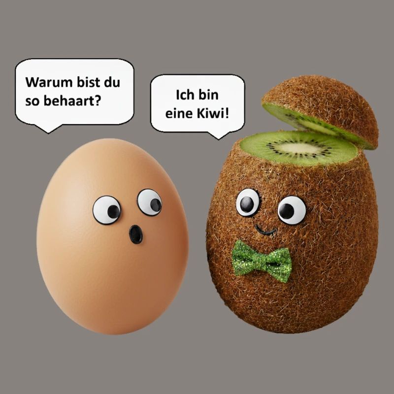 Kiwi and Egg Comedy Design