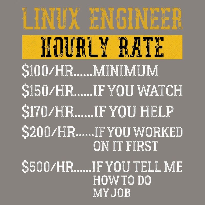 Linux Engineer Stundensatz Mechaniker Arbeitsrate