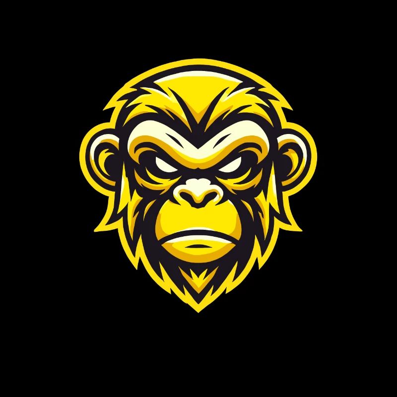 Conception de visage de singe féroce jaune