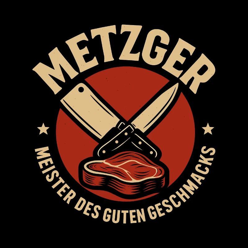 Metzger mit Messer und Fleisch