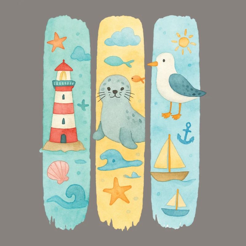 Maritim Leuchtturm Robbe Möwe Küste