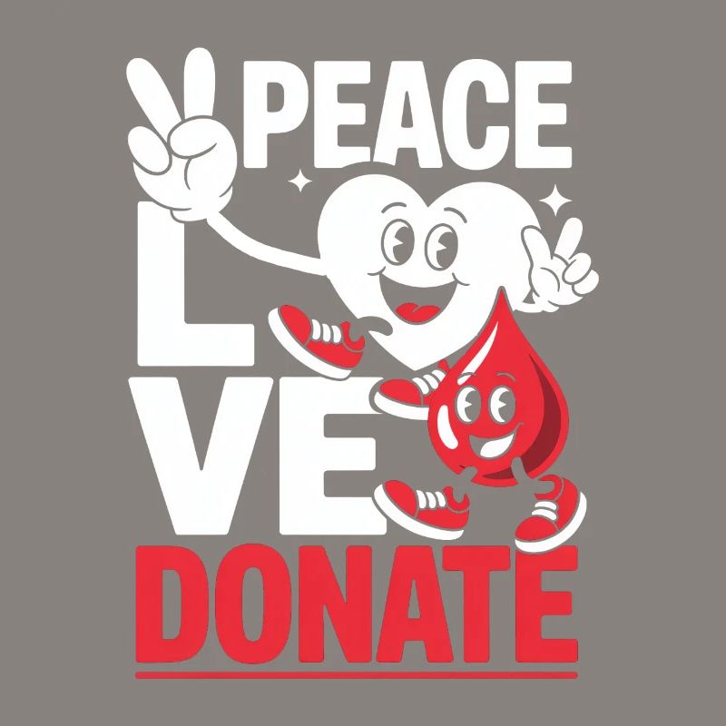 Peace Love Donate Blutspender Blutspende
