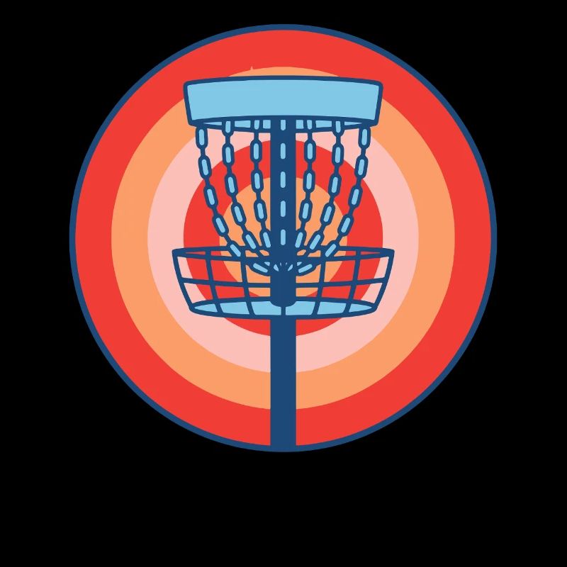 Disc Golf Basket Retro fliegende Discgolf-Szene
