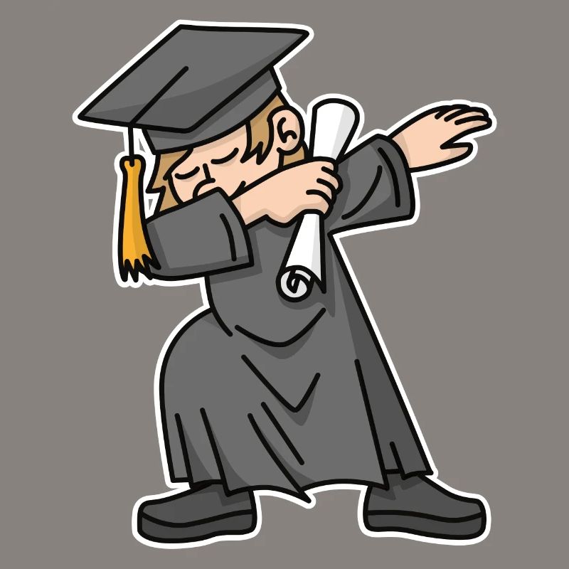 Junge Student dab dabbing Absolvent Schule
