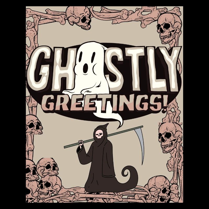 Geistlicher Sensenmann Grußdesign