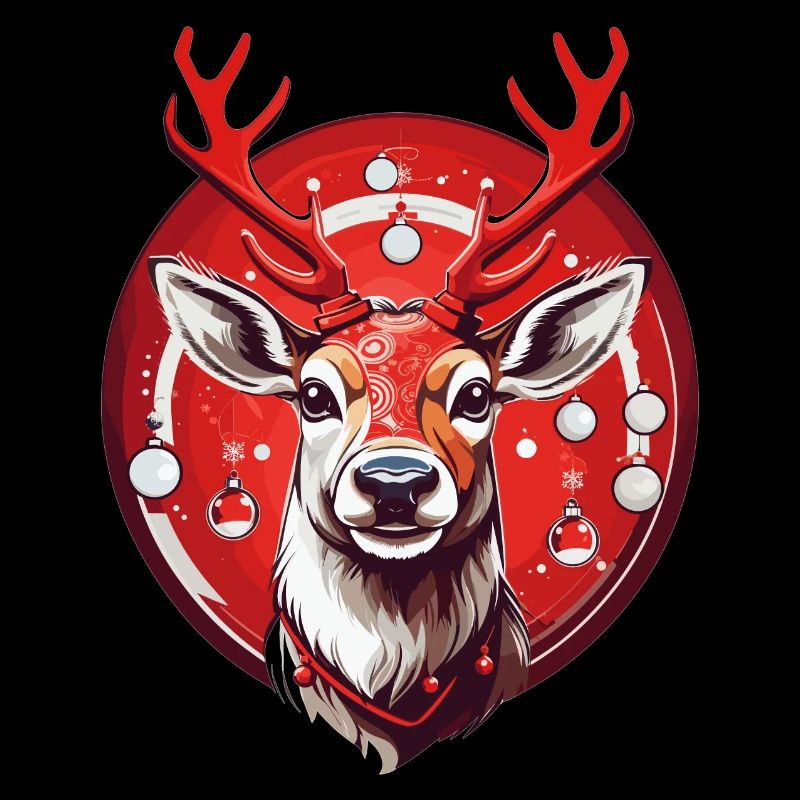 Rentier mit Weihnachtskugeln