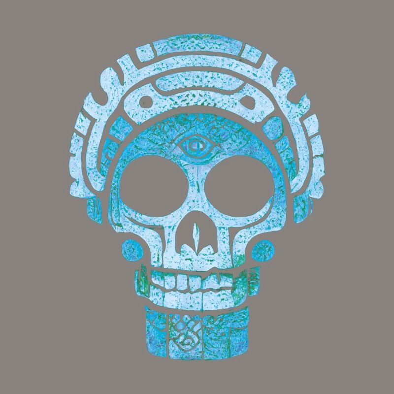 Blauer Maya-Schädel
