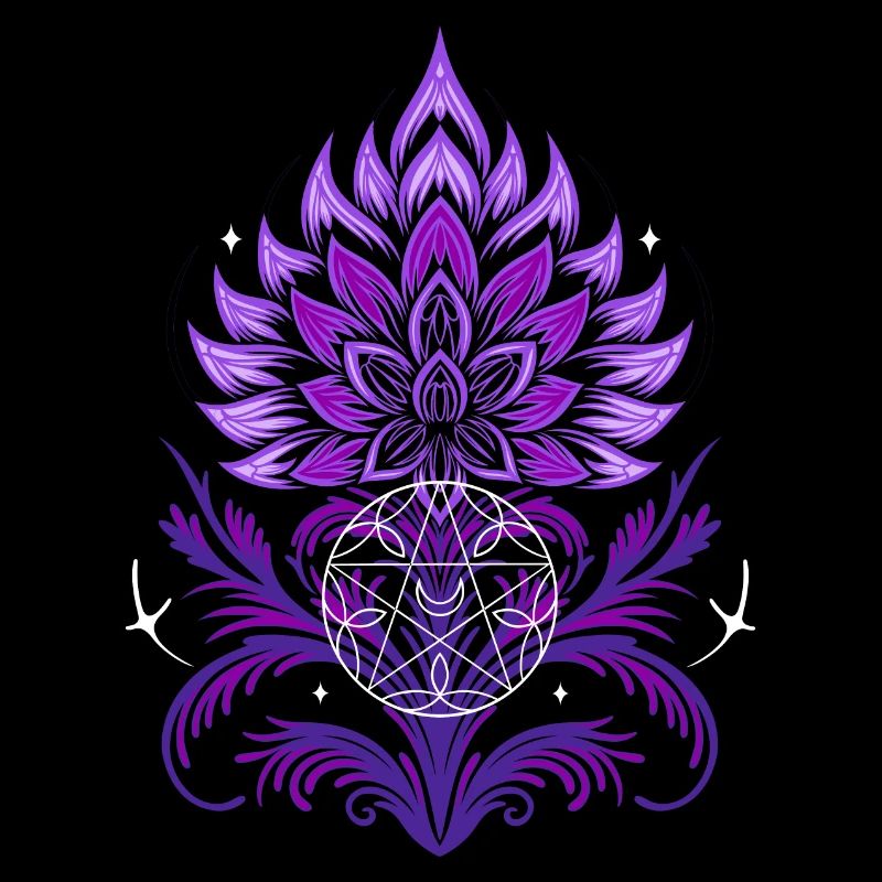 Thistle Mandala with Pentagram and Stars