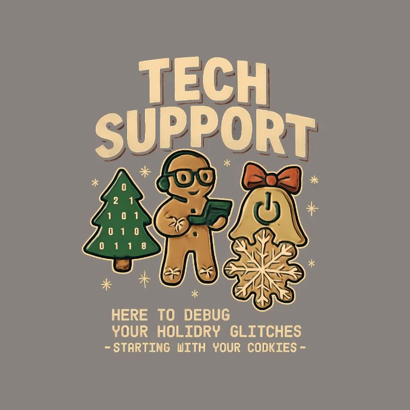Vintage Tech Support Retro IT Christmas