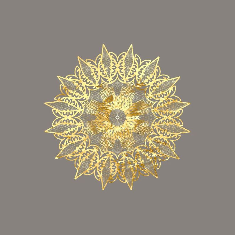 Golden geometric lace pattern
