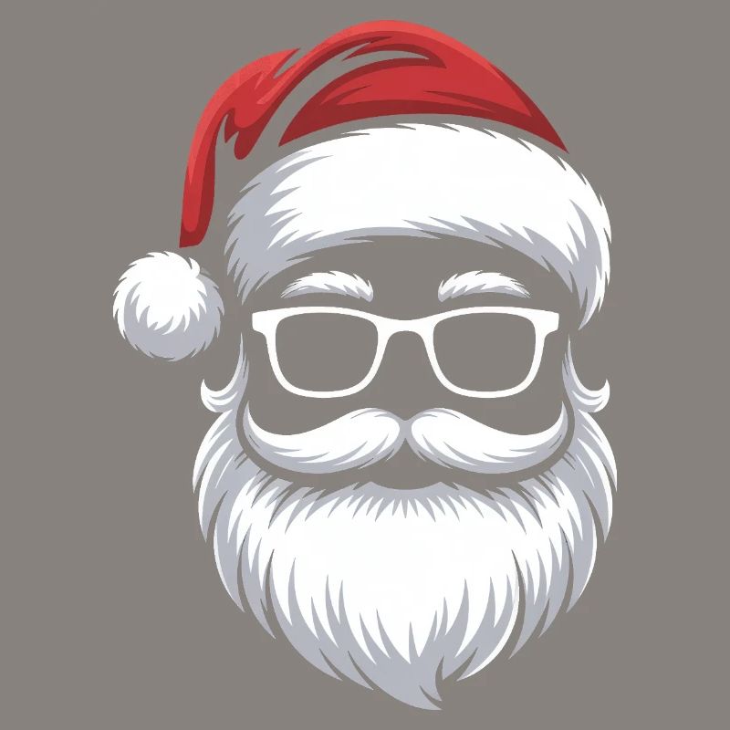 Weihnachtsmann mit Schnurrbart Brille