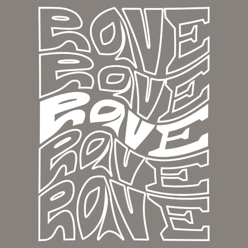 Rave Typography Waves Pattern