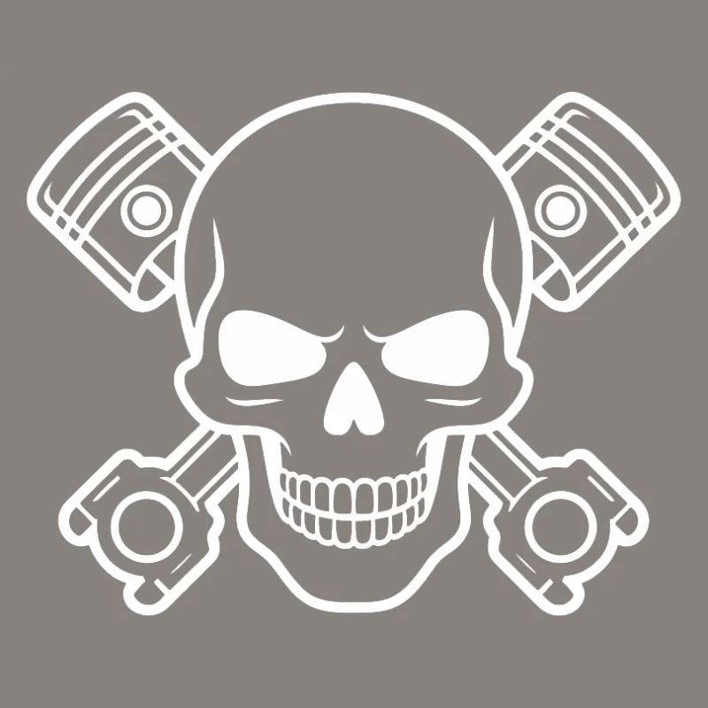 Crâne avec croix de piston