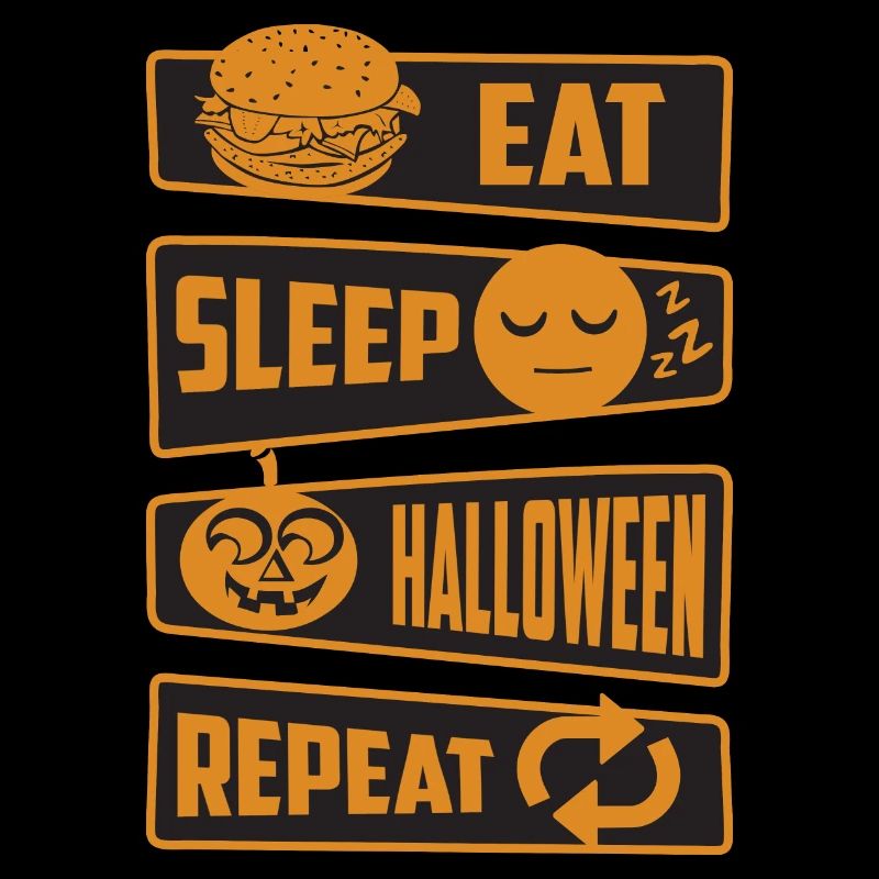 Manger, dormir, Halloween, répéter