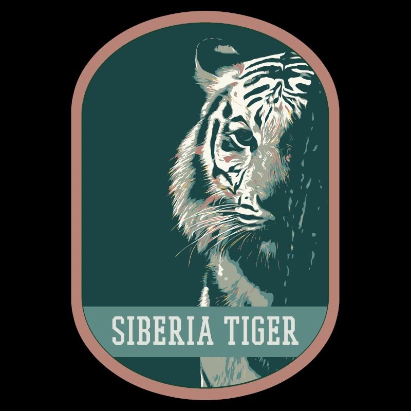 Écusson portrait Tigre Bengale : Faune Indienne